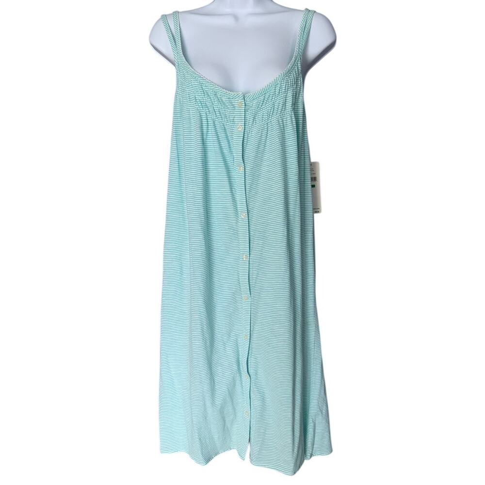 Lauren Ralph Lauren Cabana Knits Dress Women's L Aqua Stripe Cotton Vacation NWT